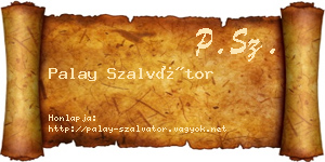 Palay Szalvátor névjegykártya